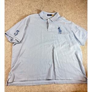 Polo Ralph Lauren Polo Shirt Mens Blue Big Pony Preppy Golf Performance 4XLT